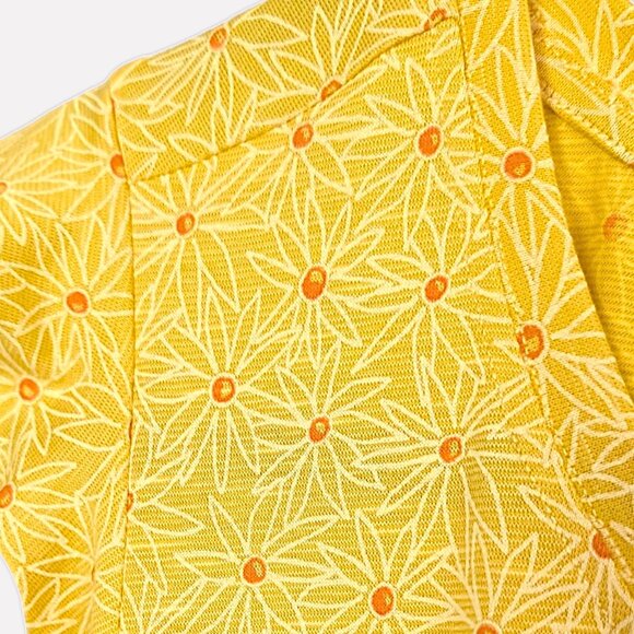 Toad & Co Rufflita flutter sleeve yellow orange organic cotton pocket shift dres - Picture 5 of 11